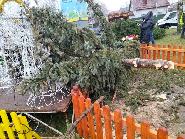 В Украине в День святого Николая упали три новогодние ёлки (фото, видео) - 4 - изображение