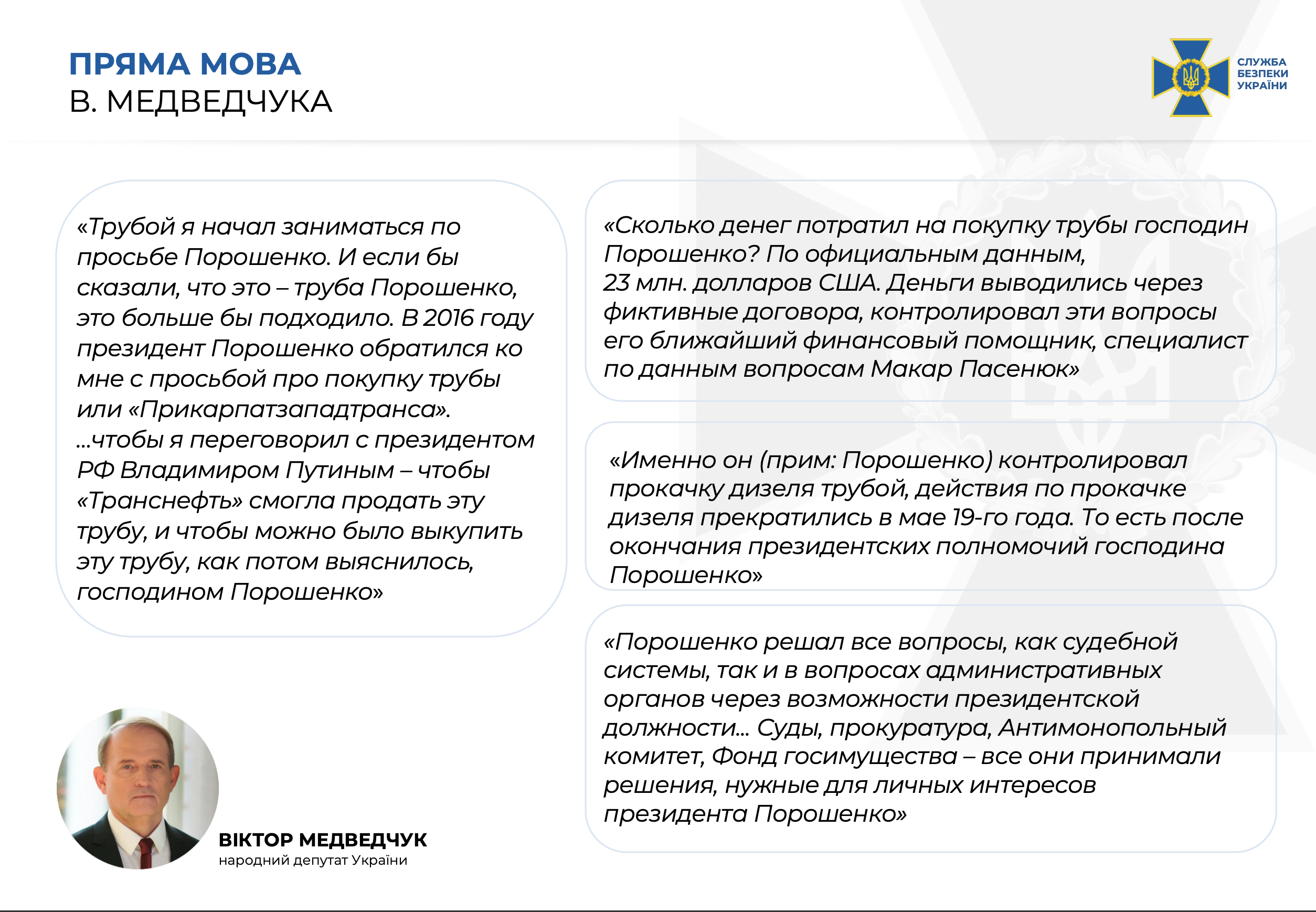 СБУ: Медведчук дал показания против Порошенко (видео) - 2 - изображение
