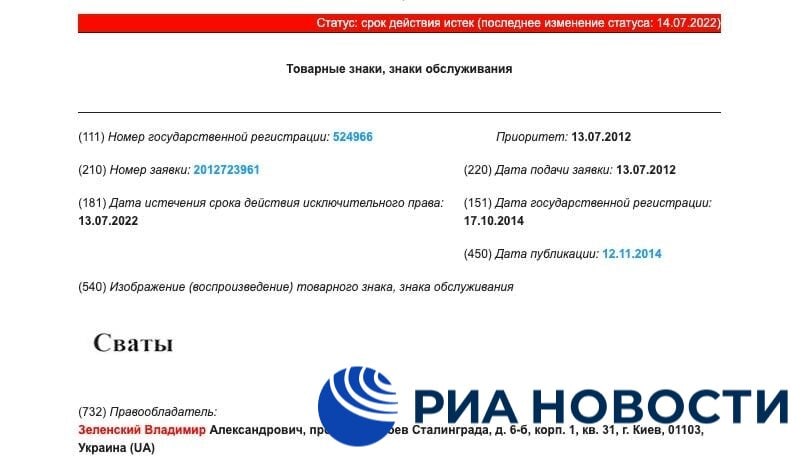 Зеленский утратил права в РФ на товарные знаки «Сваты» и «Квартал 95» — юрист - 2 - изображение