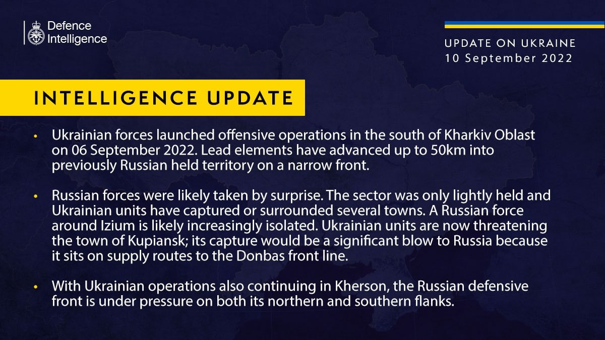 В разведке Британии объяснили причину и последствия наступления ВСУ в Харьковской области - 1 - изображение