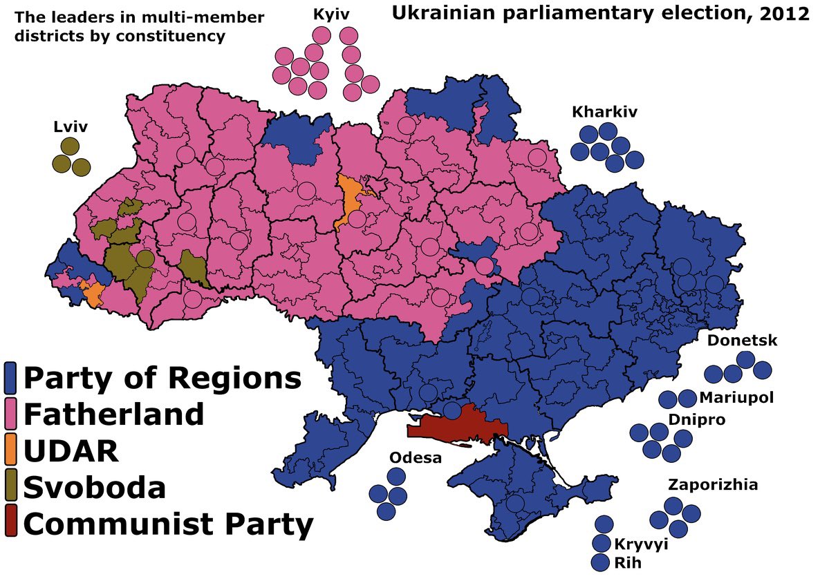 Илон Маск опубликовал карту политических предпочтений украинцев за 2012 год - 2 - изображение