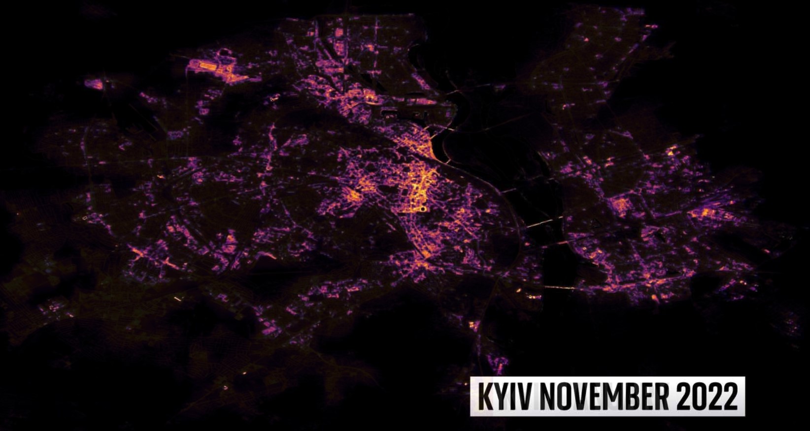 Блэкаут из-за обстрелов: Sky News показал спутниковые снимки Киева, сделанные в январе и ноябре - 2 - изображение
