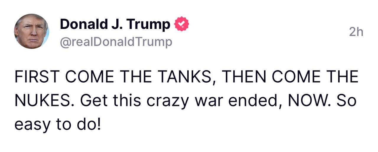 Трамп предупредил об опасности ядерной войны из-за передачи Киеву танков - 1 - изображение